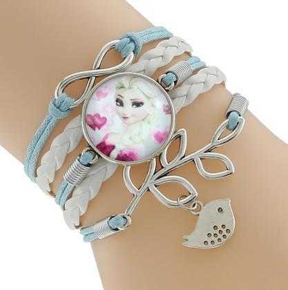 Princess Kids Leather Charm Bracelet-Chain & Link Bracelets-Kirijewels.com-Blue & White 5-Kirijewels.com