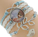 Princess Kids Leather Charm Bracelet-Chain & Link Bracelets-Kirijewels.com-Blue & White 1-Kirijewels.com
