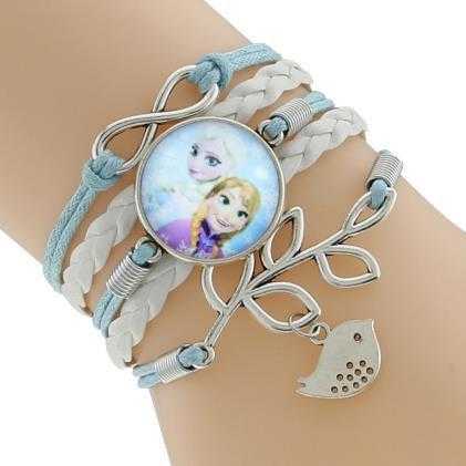 Princess Kids Leather Charm Bracelet-Chain & Link Bracelets-Kirijewels.com-White & Blue 2-Kirijewels.com