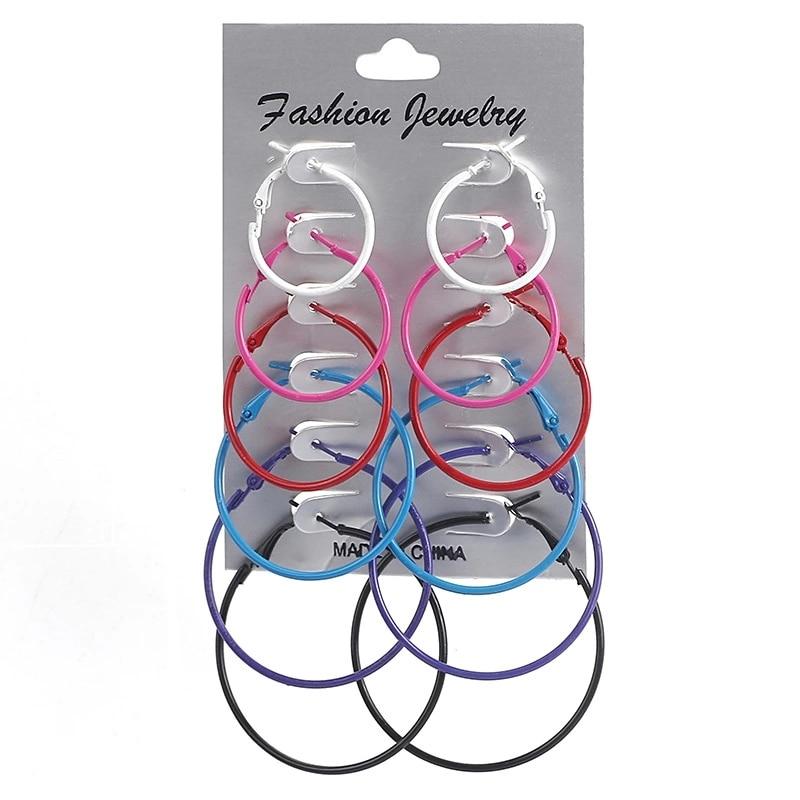 Large Circle 12 Pair Round Huggie Creole Earrings Set - Kirijewels.com