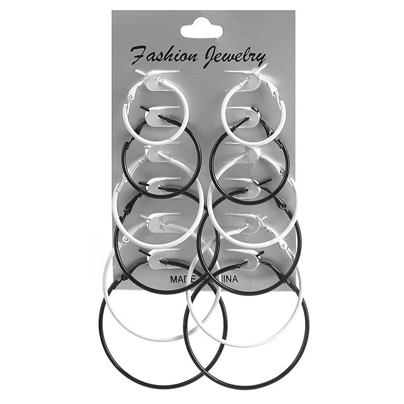 Large Circle 12 Pair Round Huggie Creole Earrings Set - Kirijewels.com