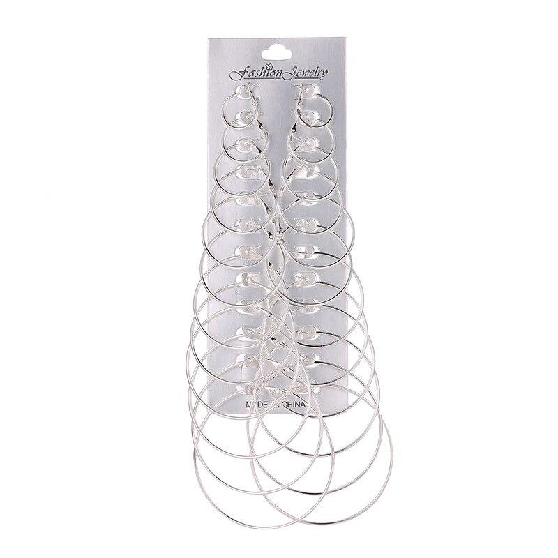 Large Circle 12 Pair Round Huggie Creole Earrings Set - Kirijewels.com