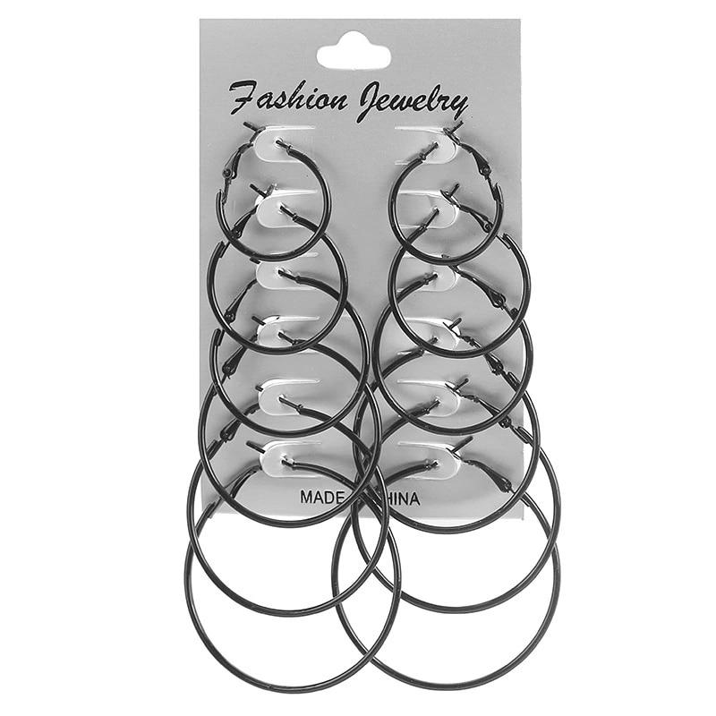 Large Circle 12 Pair Round Huggie Creole Earrings Set - Kirijewels.com