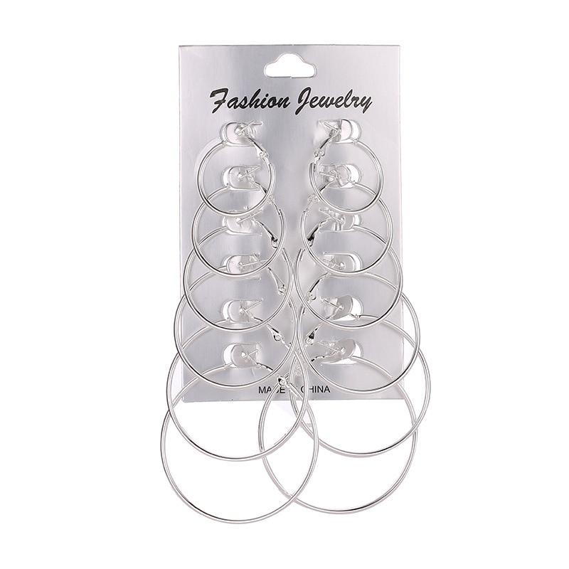 Large Circle 12 Pair Round Huggie Creole Earrings Set - Kirijewels.com