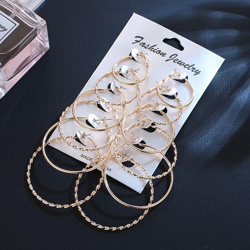 Large Circle 12 Pair Round Huggie Creole Earrings Set - Kirijewels.com