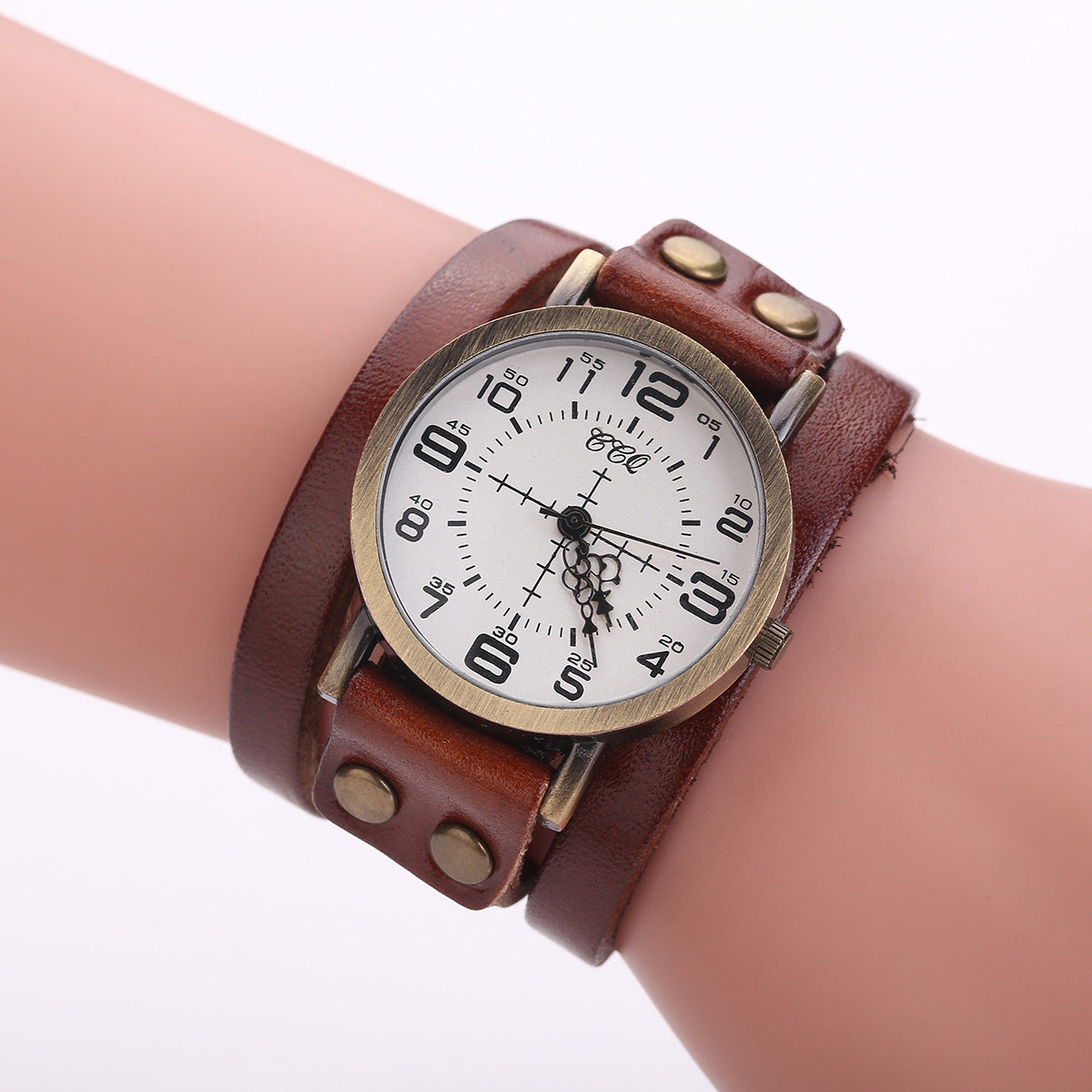 Antique Quartz Relogio Feminino Leather Band Watch