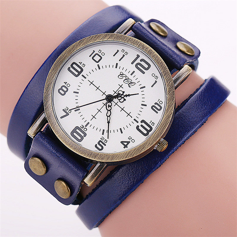 Antique Quartz Relogio Feminino Leather Band Watch