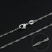 Twist Curb Silver Plated Figaro Chain Necklace - Kirijewels.com