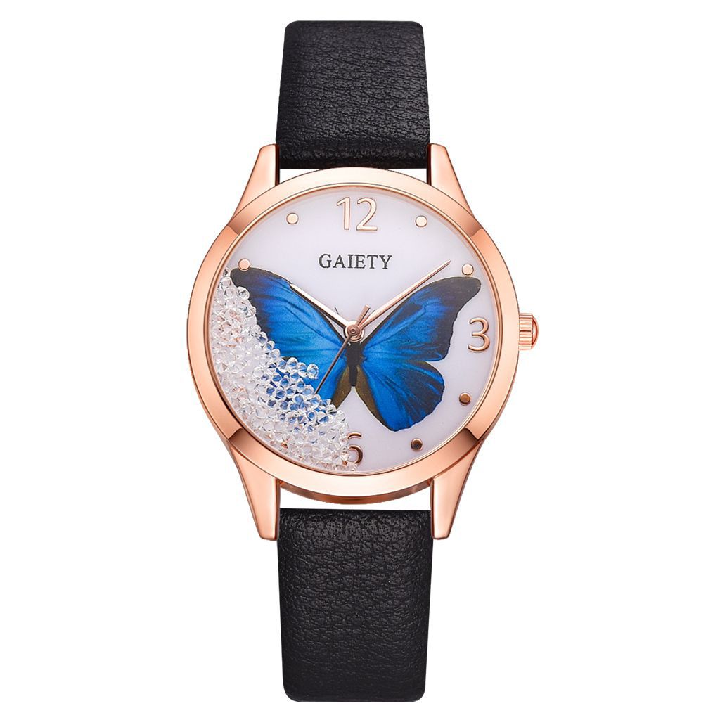Removable Rhinestone Butterfly Watch