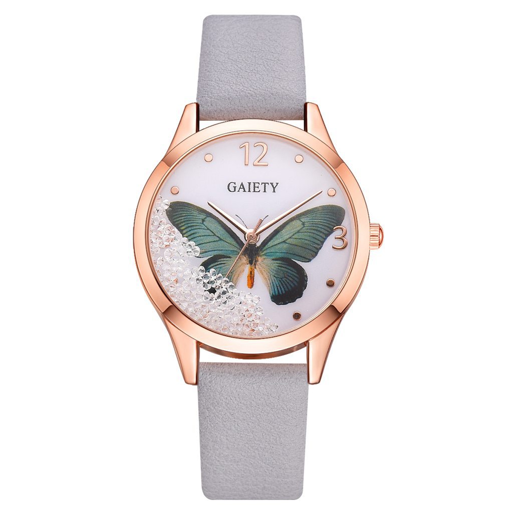 Removable Rhinestone Butterfly Watch