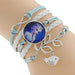 Princess Kids Leather Charm Bracelet-Chain & Link Bracelets-Kirijewels.com-Blue & White 1-Kirijewels.com