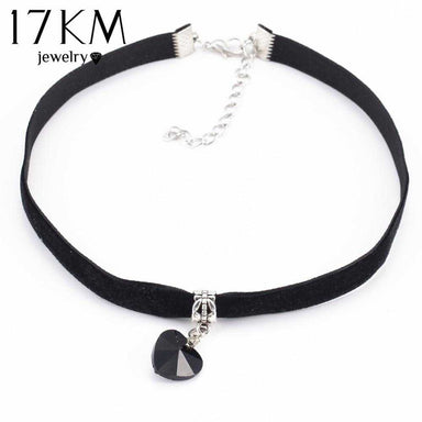 Free Lovers Choker Necklace-Necklace-Kirijewels.com-NJCS040black-Kirijewels.com