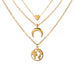 Multi Layer Gold Butterfly Star Lock Cross Necklace - Kirijewels.com