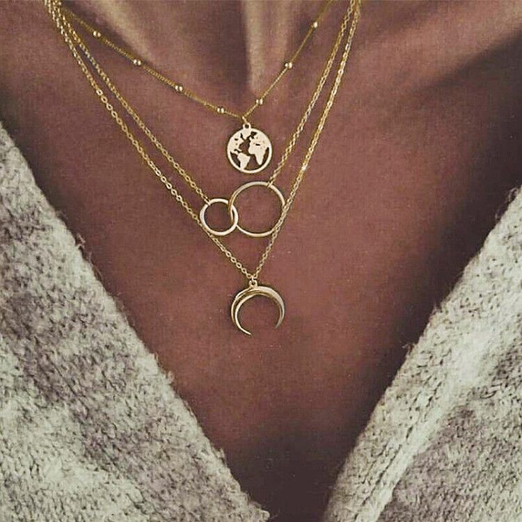 Victoria Vintage Gold Multi-layered Snake Chain Necklace