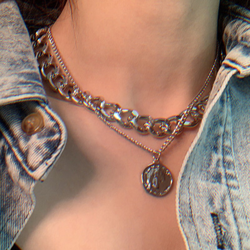 Bohemian Multi-layer Coin Chain Choker Necklace