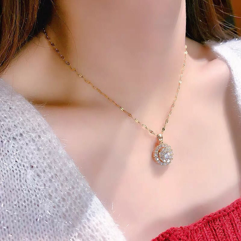 Gemstone 18K White Diamond Necklace