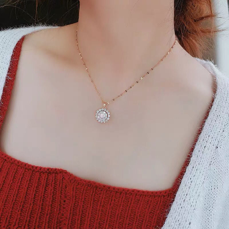 Gemstone 18K White Diamond Necklace