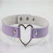 Handmade Leather Heart Collar Choker Necklace-Choker Necklaces-Kirijewels.com-Purple-Kirijewels.com