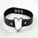 Handmade Leather Heart Collar Choker Necklace-Choker Necklaces-Kirijewels.com-Black-Kirijewels.com