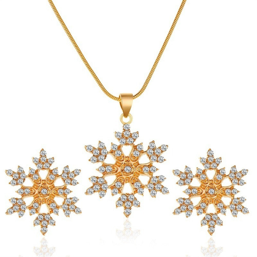Valentine Silver Plated Snowflake Jewelry Set
