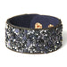 Crystal Stone Slake Leather Bracelet-Charm Bracelets-Kirijewels.com-navy blue-Kirijewels.com
