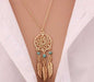 Retro Tassels Feather Pendant Necklace/2-Necklace-Kirijewels.com-gold F-Kirijewels.com