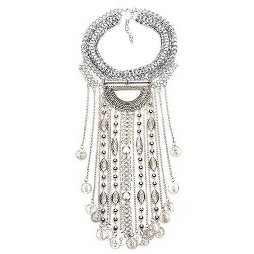 Vintage Crystal Maxi Choker Necklace-Chain Necklaces-Kirijewels.com-6-gold-Kirijewels.com