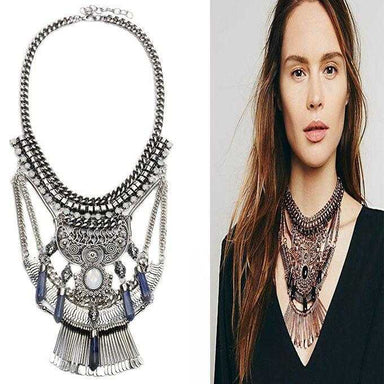 Vintage Crystal Maxi Choker Necklace-Chain Necklaces-Kirijewels.com-6-gold-Kirijewels.com