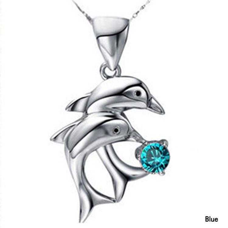 Free Dolphin Necklace-Necklace-Kirijewels.com-Blue-Kirijewels.com