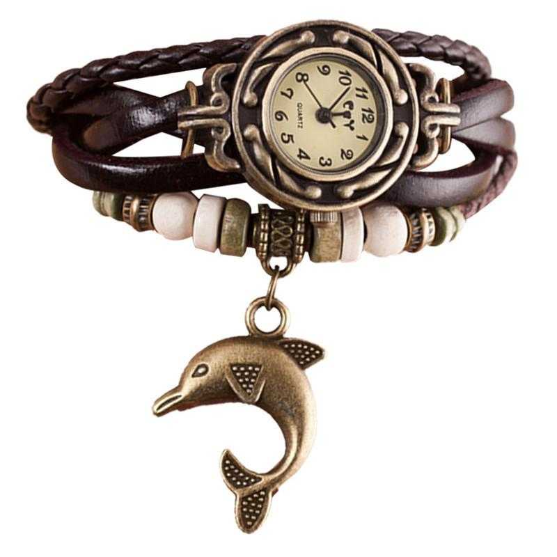 FREE Dolphin Bracelet Wrist Watch-Watch-Kirijewels.com-Brown-Kirijewels.com