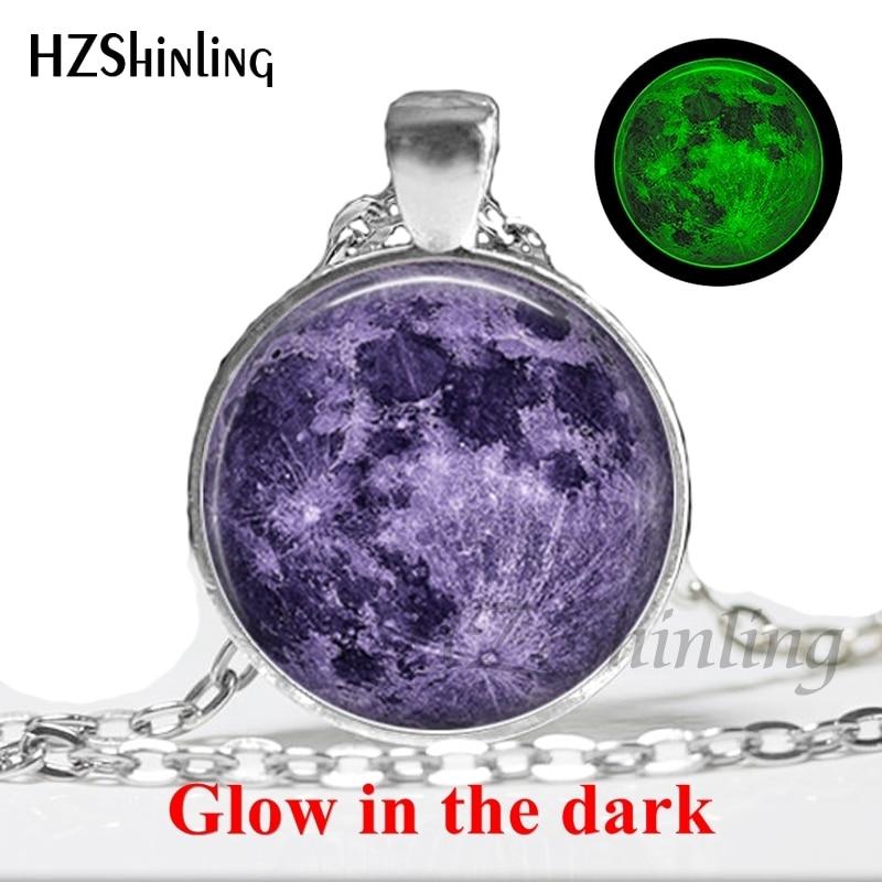 Handmade Glow In The Dark Full Moon Necklace - Kirijewels.com