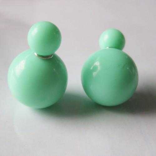 Free Brinco Double Side Pearl Earrings-Stud Earrings-Kirijewels.com-candy green-Kirijewels.com