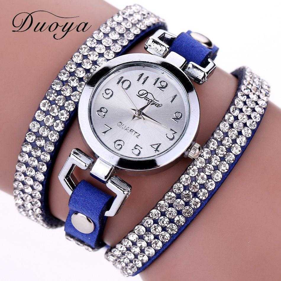 Free Luxury Rhinestone Bracelet Wristwatch-Watch-Kirijewels.com-Navy Blue-Kirijewels.com