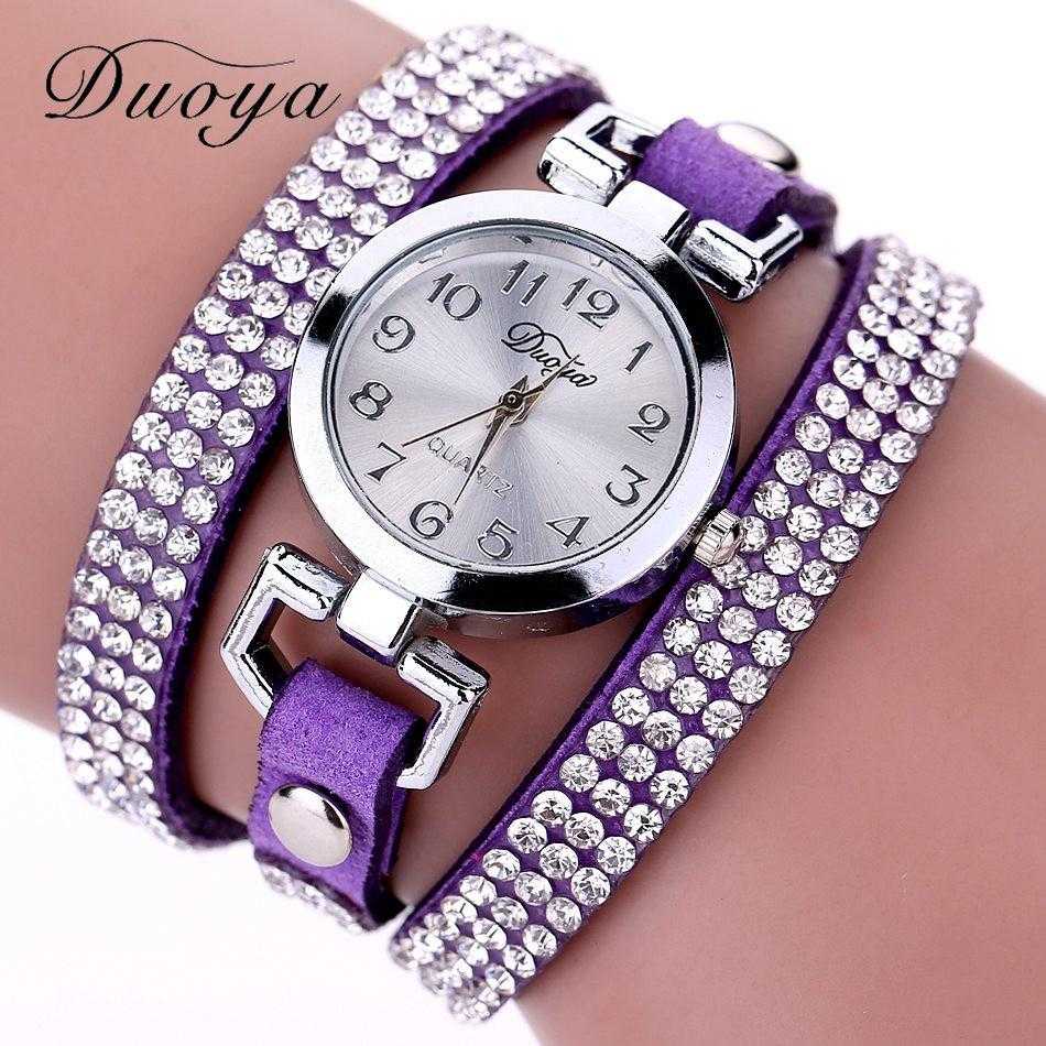 Free Luxury Rhinestone Bracelet Wristwatch-Watch-Kirijewels.com-Purple-Kirijewels.com
