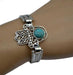 Silver Turquoise Bracelet-Bracelet-Kirijewels.com-Palm-silver turquoise-Kirijewels.com