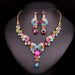 Indian Bridal Crystal Flower Jewelry Set - Kirijewels.com