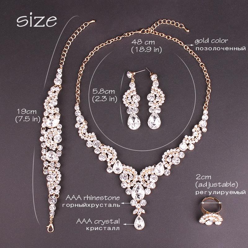 Indian Bridal Crystal Flower Jewelry Set - Kirijewels.com