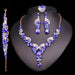 Indian Bridal Crystal Flower Jewelry Set - Kirijewels.com