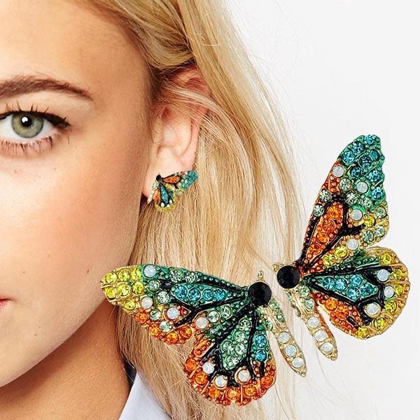 Personality Ear Nail Butterfly Earrings - Kirijewels.com