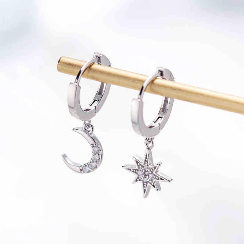 Asymmetric Moon And Star Earrings - Kirijewels.com