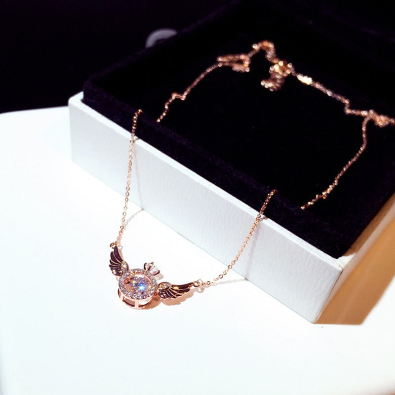 Eva Super Shine Angel Wing Necklace