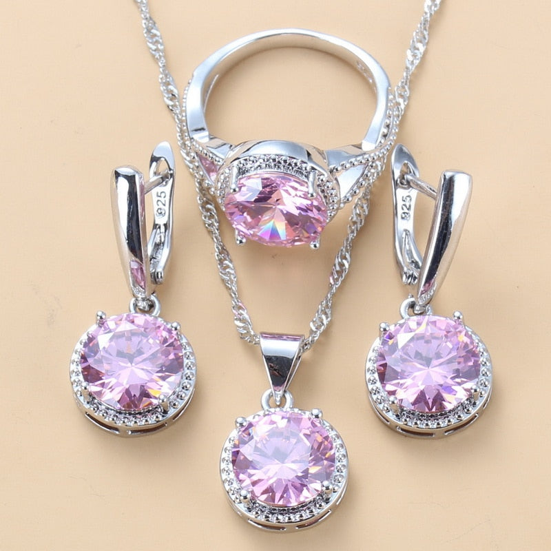 Zircon Crystal Wedding Jewelry Sets