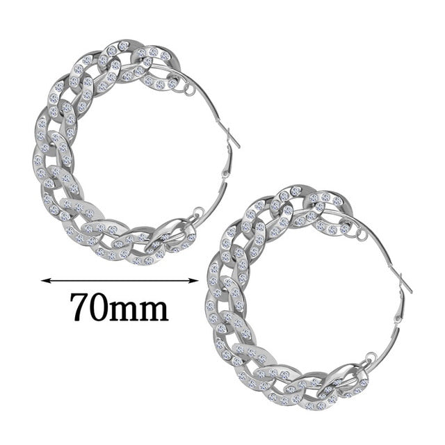 Victoria Vintage Chain Hoop Earrings