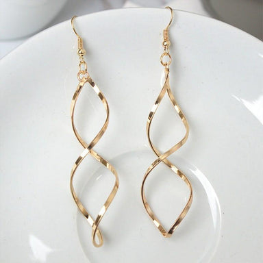 Spiral Curved Wedding Earrings - Kirijewels.com