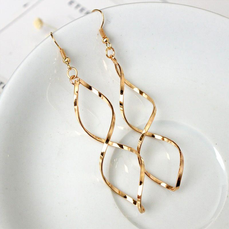 Spiral Curved Wedding Earrings - Kirijewels.com