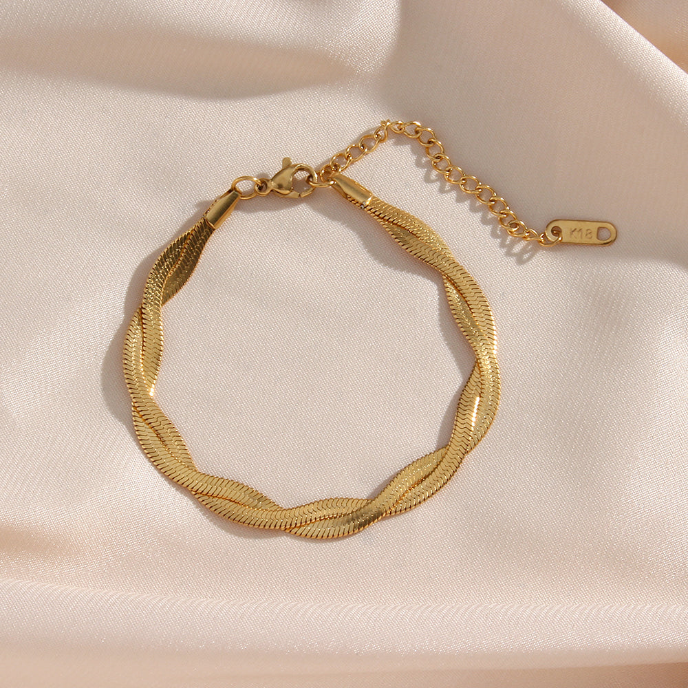 Herringbone Waterproof Braided Chain Jewelry Set