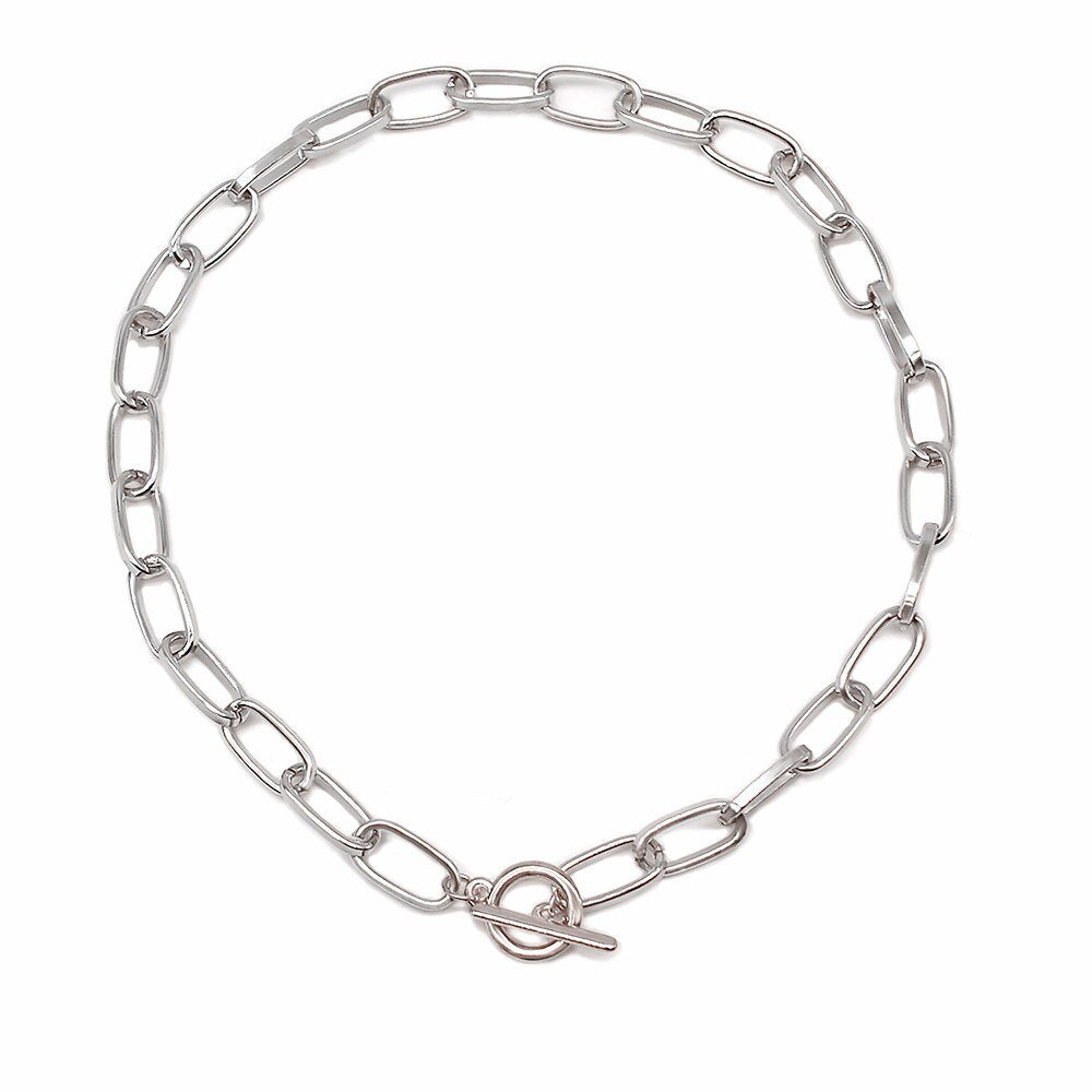Thick Twisted Lock Choker Chain Necklace