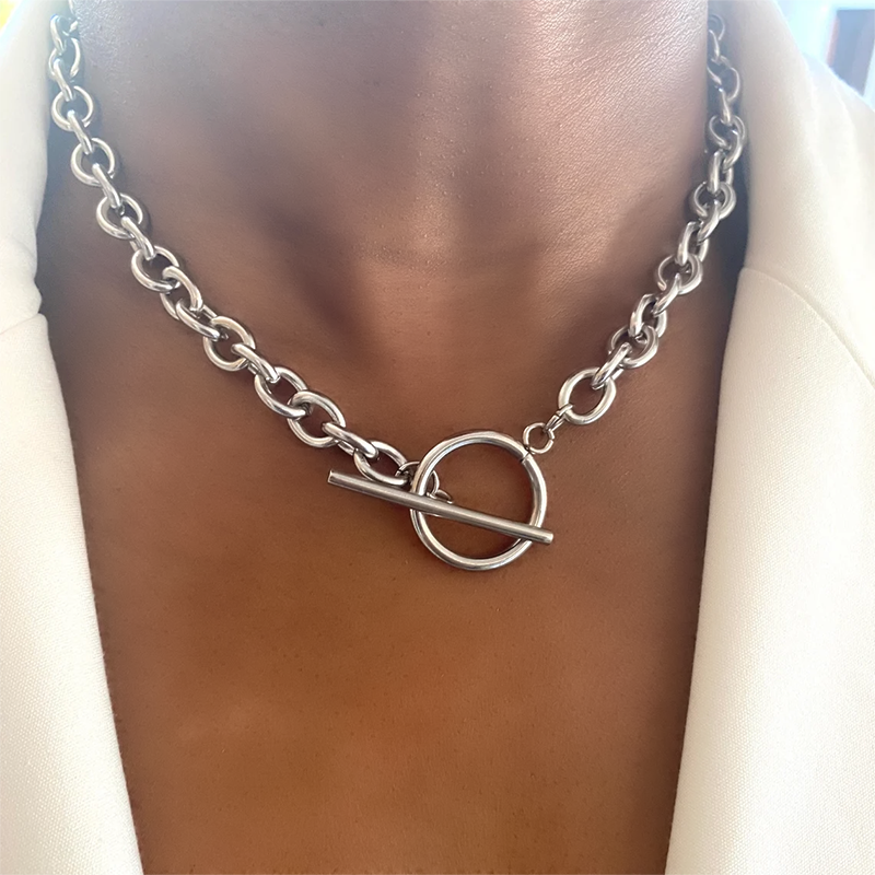 Emily Toggle Clasp Stainless Steel Chain Necklace