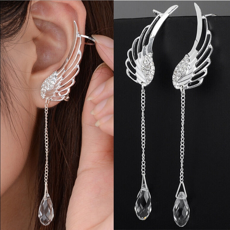 Bohemia Silver Plated Angel Wings Stud Earrings