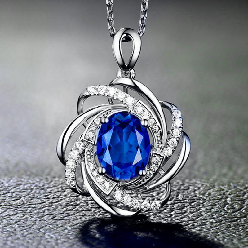 Blue Crystal Titanic Heart of Ocean Necklace
